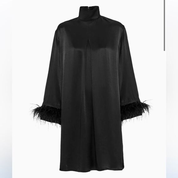 Sleeper Party Shirt Dress with Detachable Ostrich Feather 100% NWT $369 - Picture 8 of 11